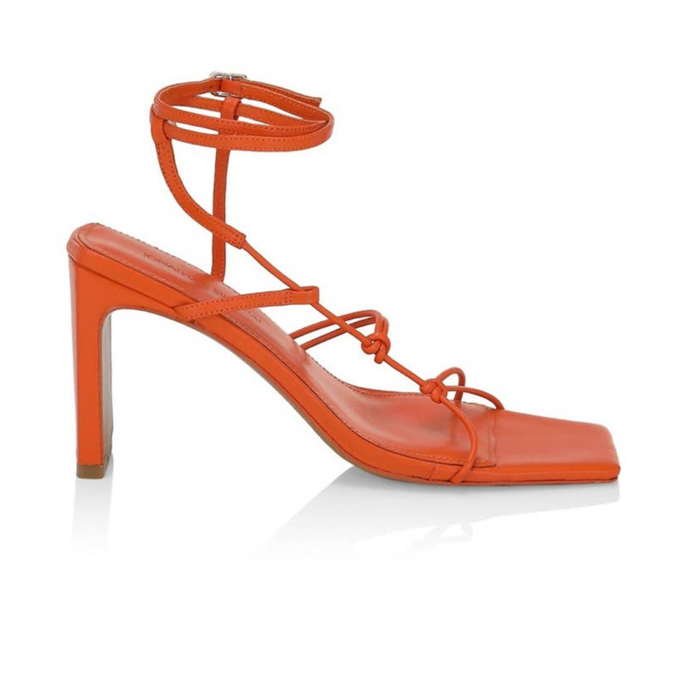 Orange Strappy Heeled Sandals